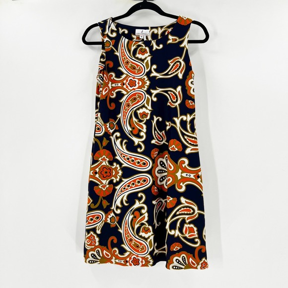 Jude Connally Sleeveless Dress Womens Small Paisley Print Shift Casual - Picture 1 of 4